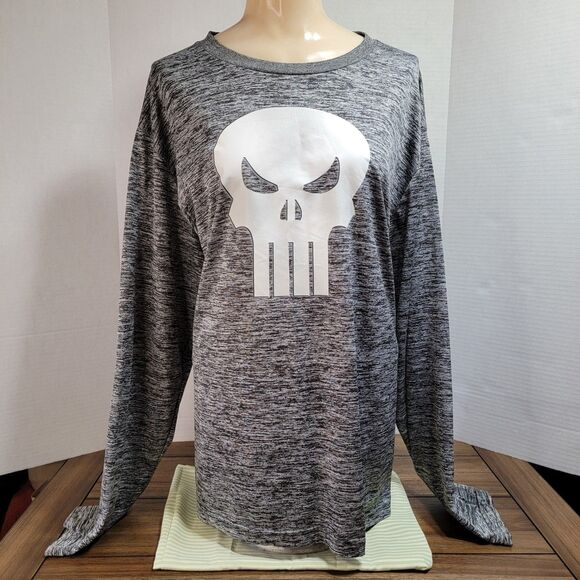 Marvel Punisher LS Graphic Tee Grey - Size 2X - Picture 1 of 4